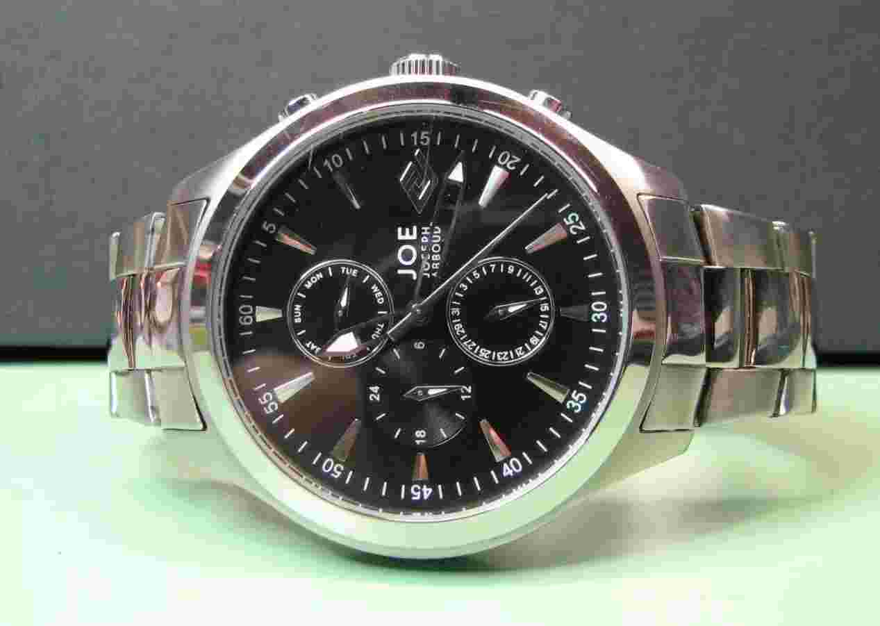 Joseph Abboud Multi-Function Quartz Date Watch with Stainless Steel Bracelet