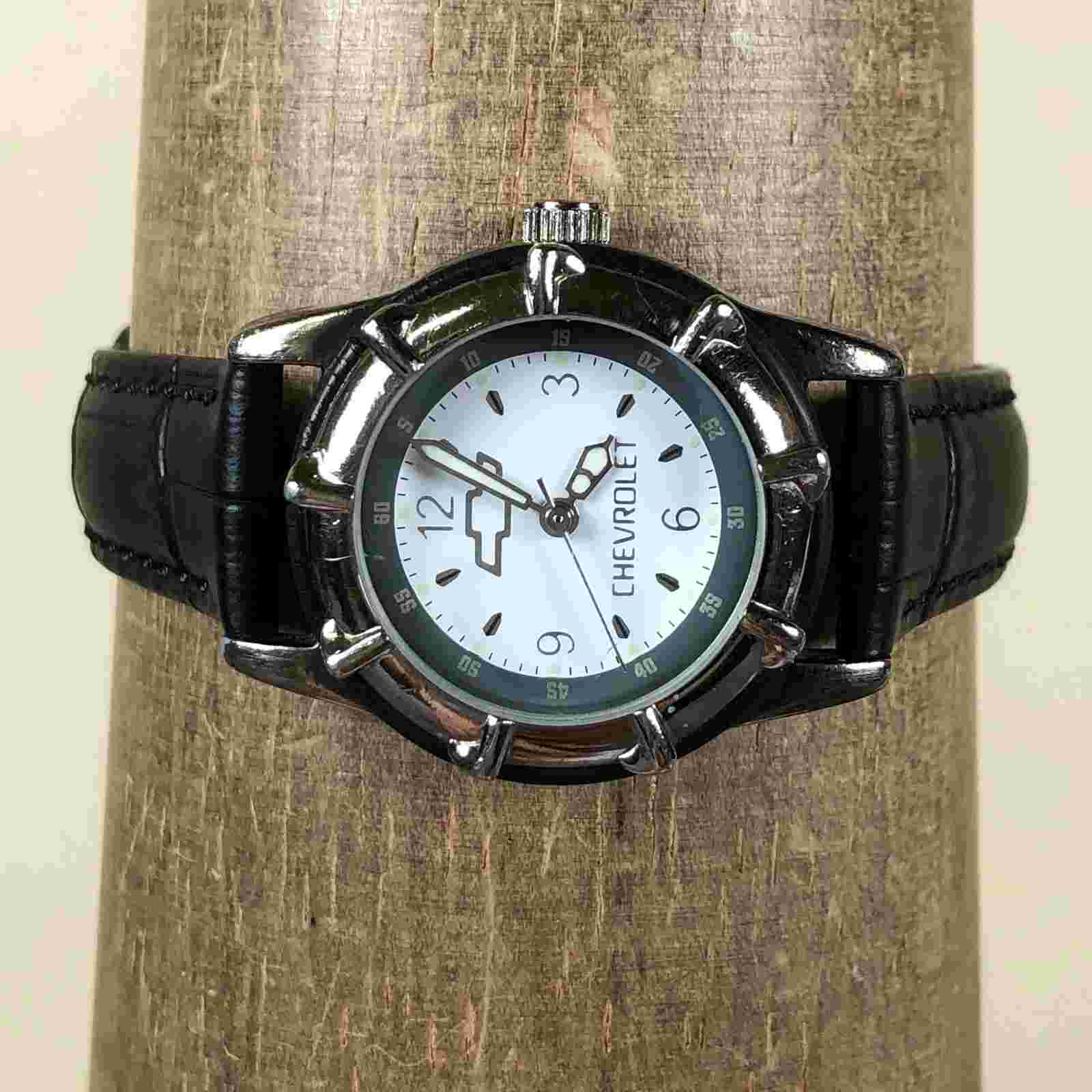 Chevrolet Women Casual TMGM TX0298 Black Leather 28mm Quartz Analog Watch 7"