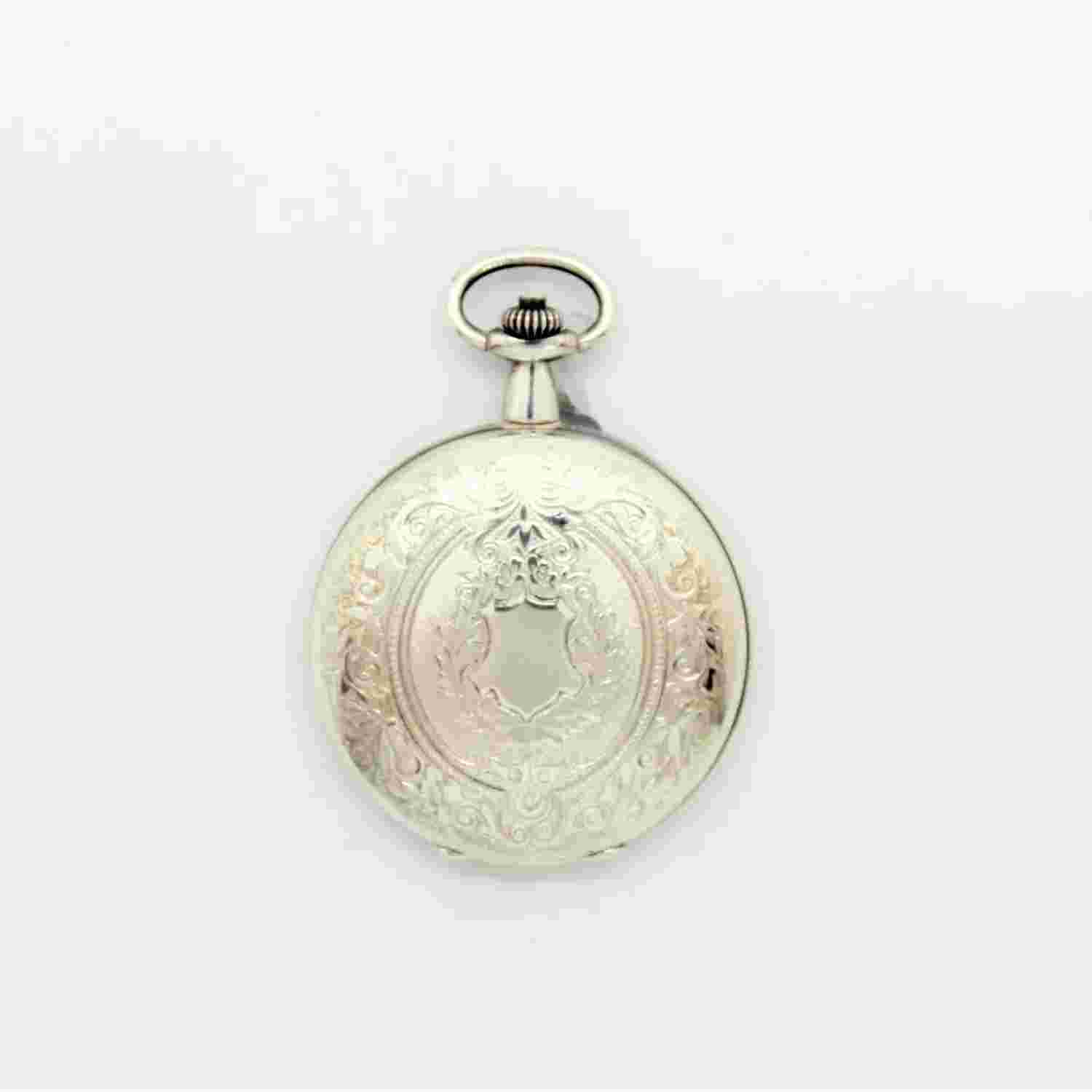 Pocket Watch in 925 Silver Full Hunter with Date