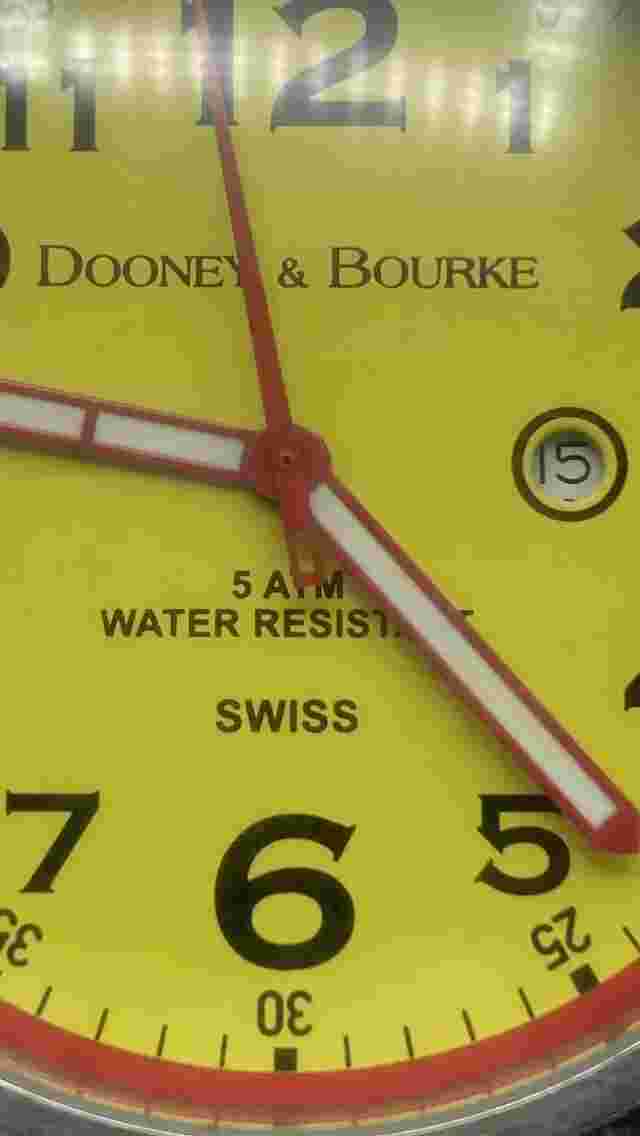 Dooney and Bourke Porter Watch Swiss Yellow 5 ATM Water Resistant Leather Band