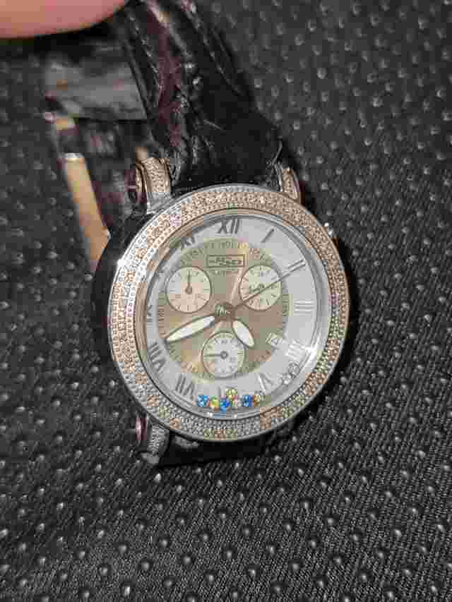 Jojo Rodeo Rainbow Mens Watch Diamond Yellow Sapphire Wristwatch Chronograph