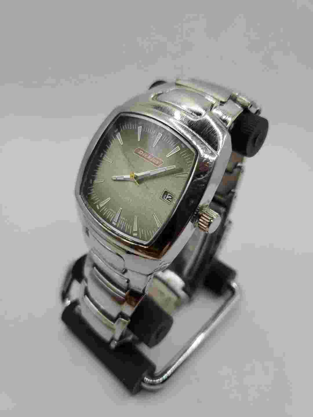 Dickies Men's Everyday Quartz Watch 37mm Square Silver Tone Metal Band