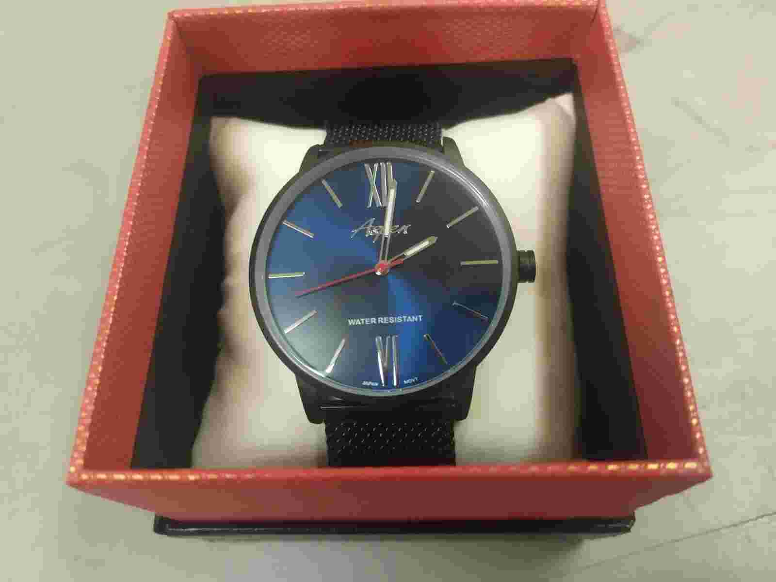 ASPEN AP1104 MEN'S ANALOG BLUE FACE WATCH QUARTZ