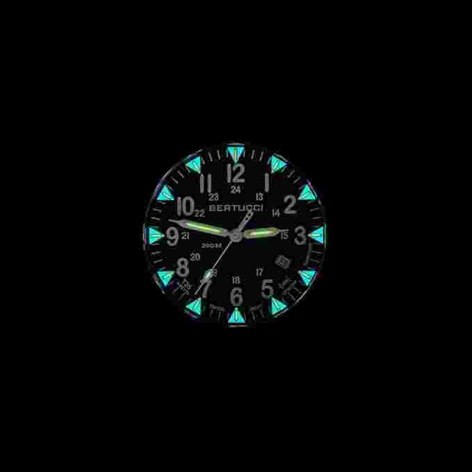 Bertucci Men A-4T Black Dial Nylon Band Khaki Quartz Watch - 13483