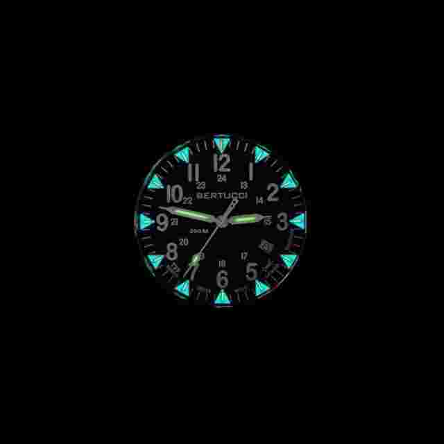 Bertucci Men A-4T Black Dial Nylon Band Khaki Quartz Watch - 13483