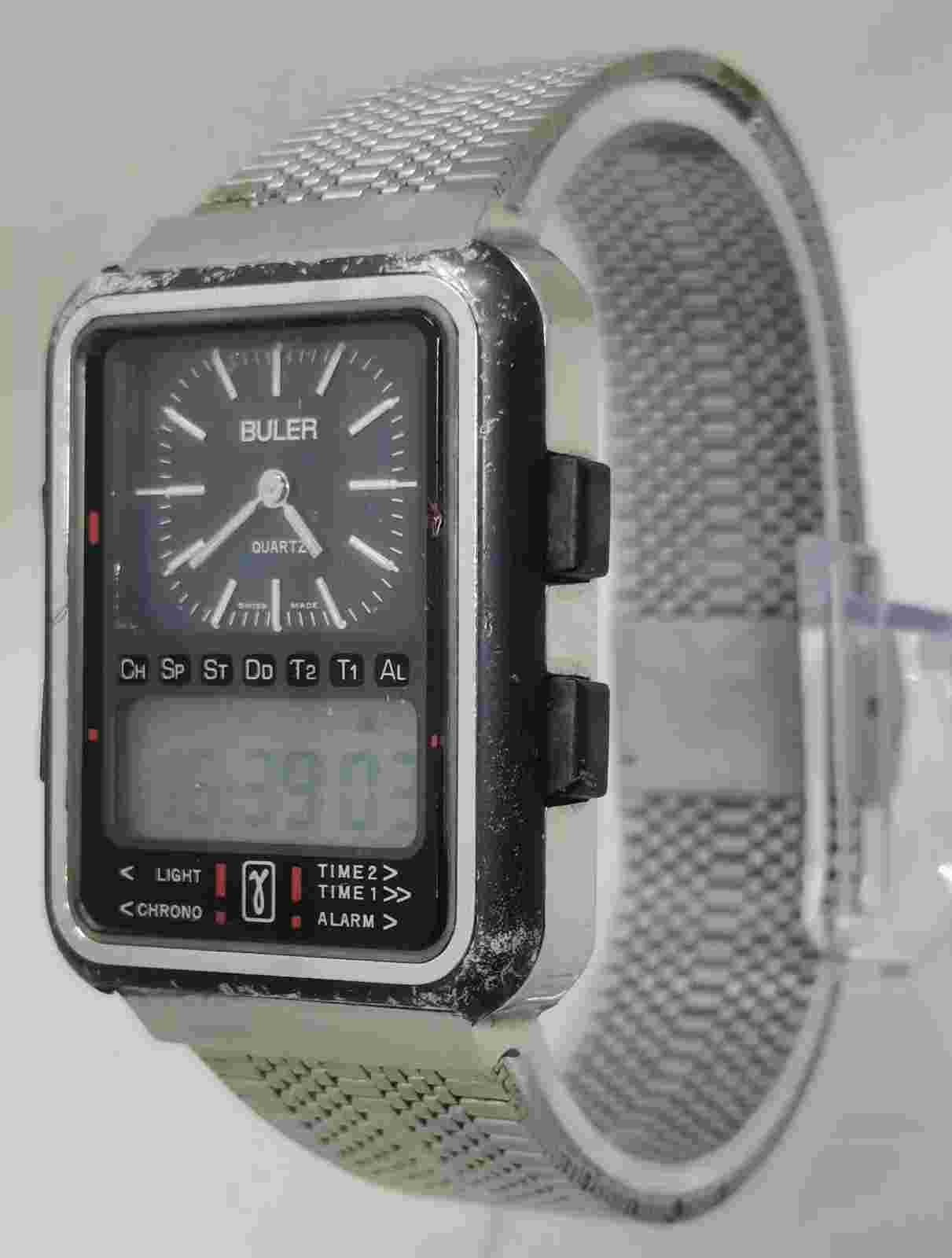 Vtg 1970s Buler Analogue Digital Ana-Digi Cal ESA 2045 Gents Watch 2001 GA 23708