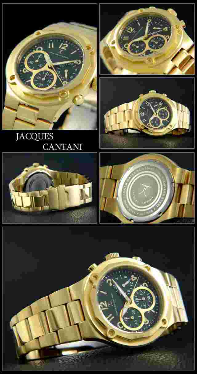 Dark Star Men's Watch 1 5/8in Chronograph Jacques Cantani Steel Plated JC1040