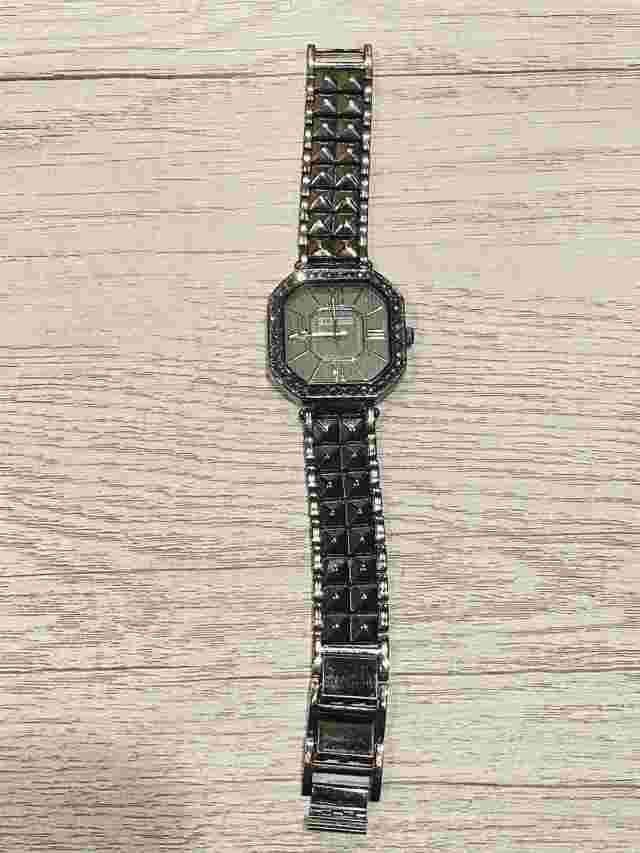 RJ Graziano Black Hematite Gunmetal Crystal Watch