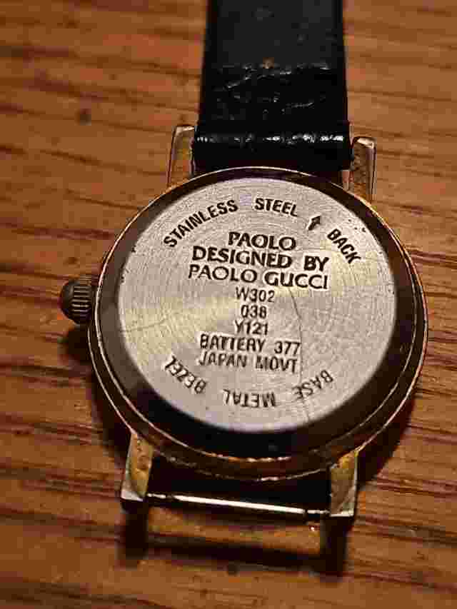 Vtg Paolo Gucci Diamond Watch Women 24mm Black Gold Tone Dial W302