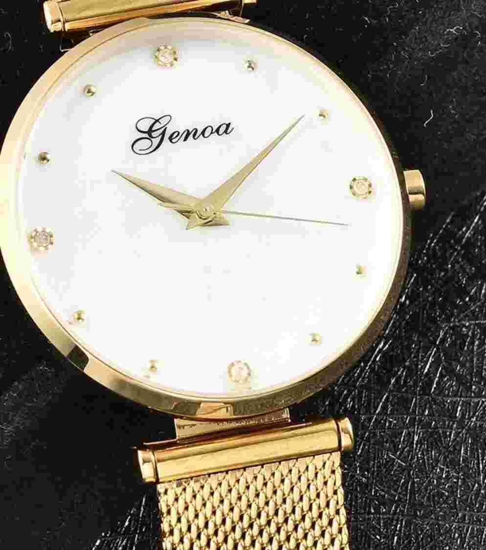 GENOA DIAMOND ACCENT WATCH ion plated rose gold, mother of pearl dial