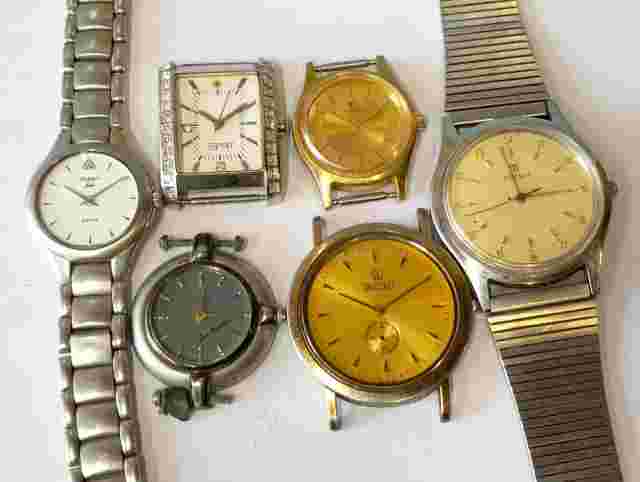 SWISTAR & OTHER 5 PIECE MIX LOTT QUARTZ MEN & WOMEN NOT WORKING PARTS PURPOSE