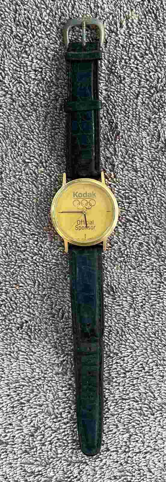 OLYMPIC Sponsor KODAK 1996 WATCH Gold Face with Black Band