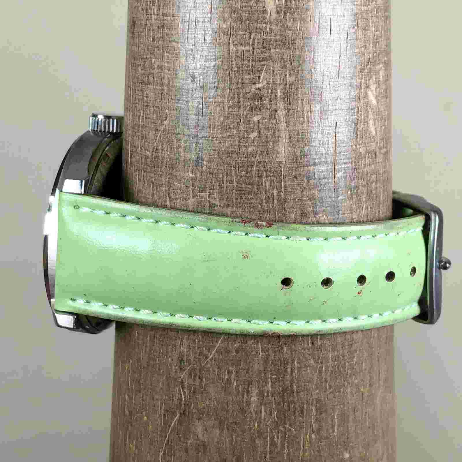 Dooney & Bourke Women Gold Dial Green Leather  43mm Quartz Analog Watch 7 1/4"