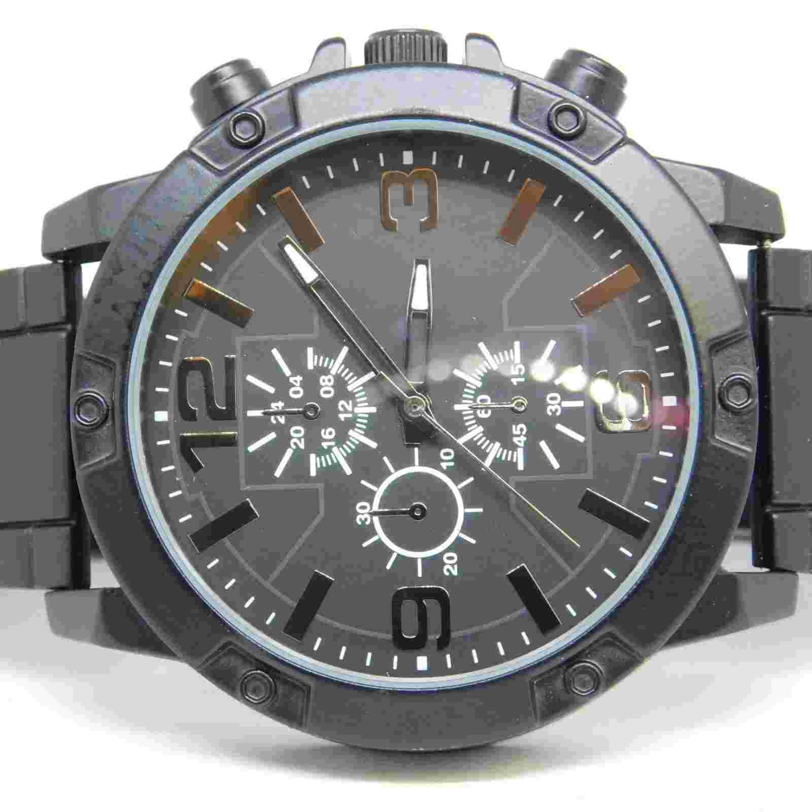 FMD FMDAL1139 Matte Black Tone Quartz Analog Men's Watch Sz. 8 1/4" New Battery
