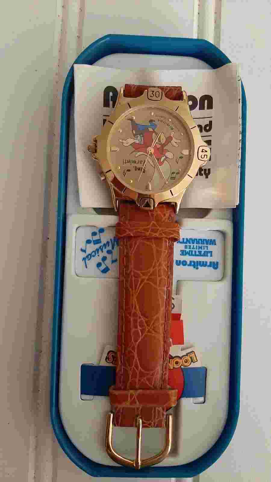 1990S VINTAGE ARMITRON YOSEMITE SAM MUSICAL WATCH QUARTZ WARNER BROS ULTRA RARE