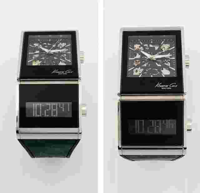 Kenneth Cole KC1749 Digi-Tech Dual Time  Zone Automatic Skeleton & Digital Watch