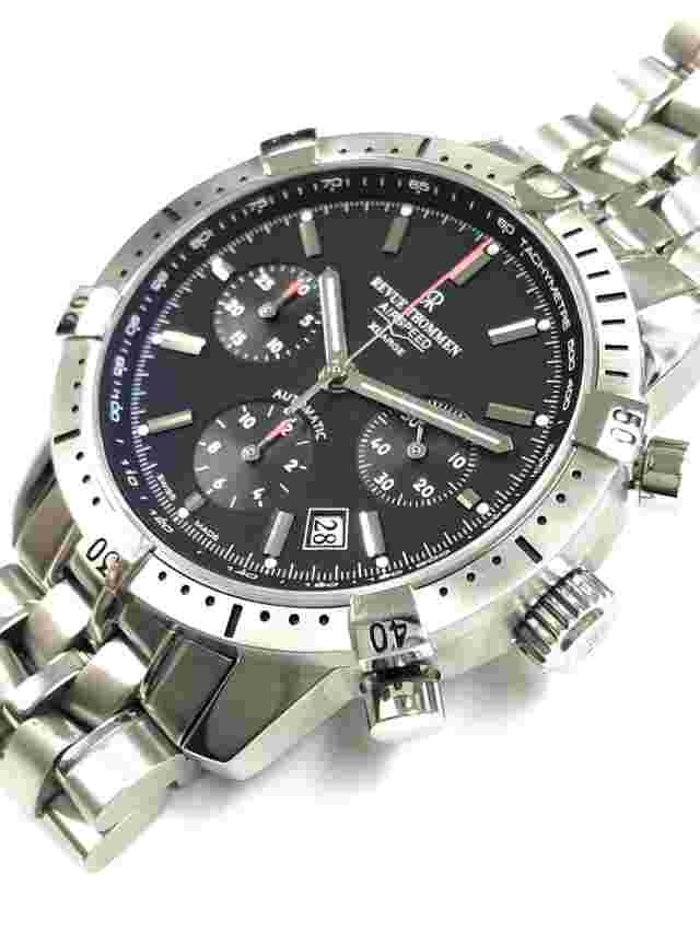 Wrist Watch REVUE THOMMEN AIRSPEED 16055.6134 Men's Analog Silver Black USED