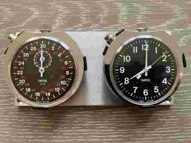 Silver Smiths Stop Watch/Timer Set, Serviced and Original Mounts