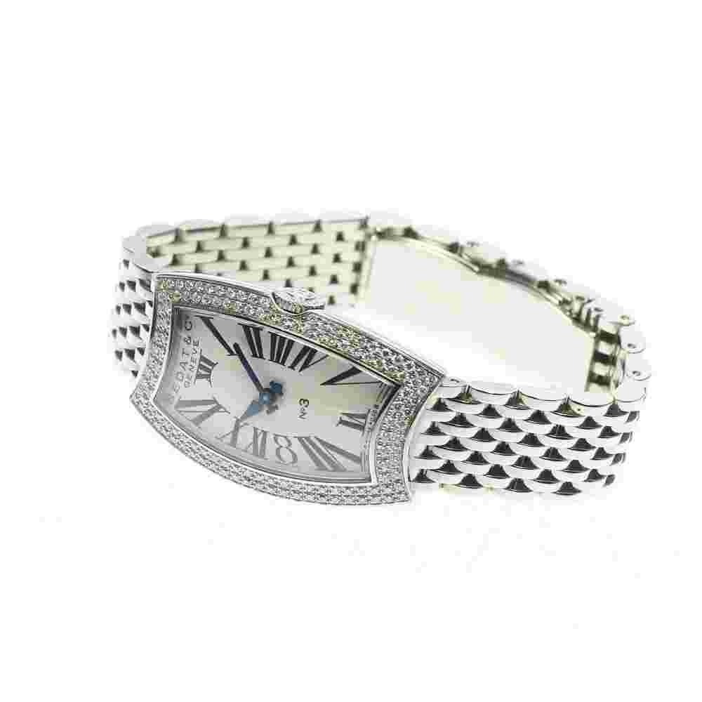 BEDAT&Co No.3 384 Diamond Bezel Silver Dial Quartz Ladies Watch_777226