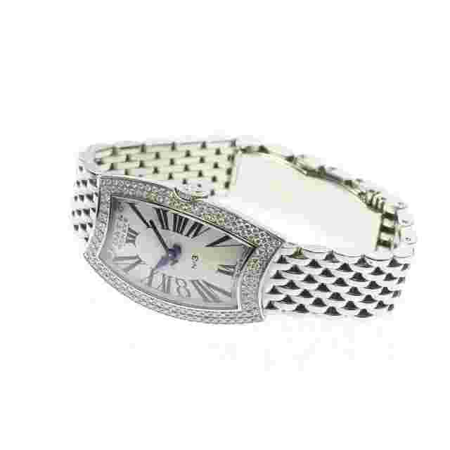 BEDAT&Co No.3 384 Diamond Bezel Silver Dial Quartz Ladies Watch_777226