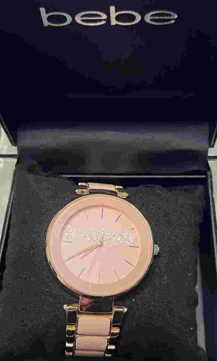 Bebe Enamel and Rose Gold Watch with box