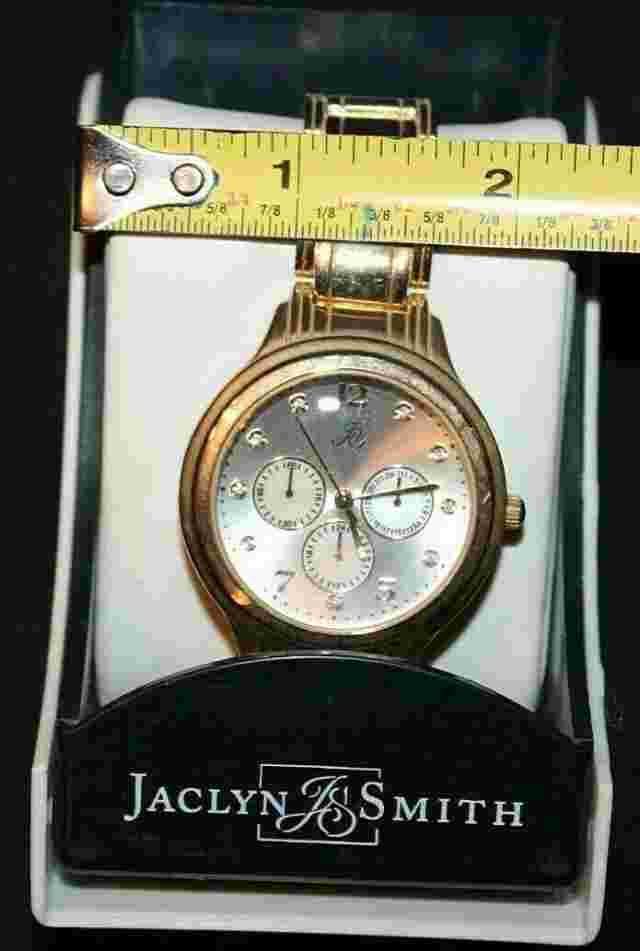 Jaclyn Smith Ladies' Round Gold Tone Analog Wristwatch w/ Gold Tone Metal Watch