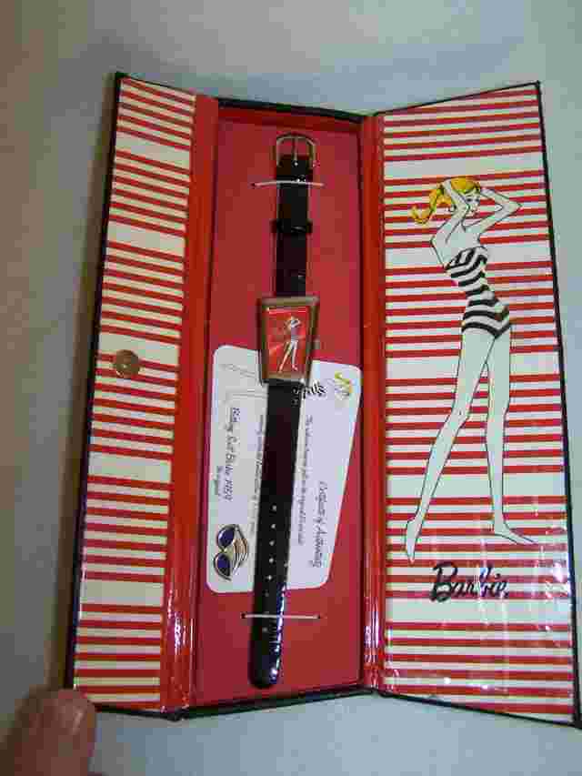 VTG. 1959 Mattel Limited Edition BARBIE Bathing Suit Watch w/ Case, Tags, & COA