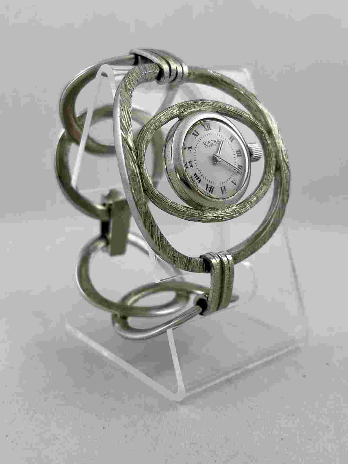 Damenambanduhr Bifora Hand Wound Made 0,925er Silver Kal. 691, Works