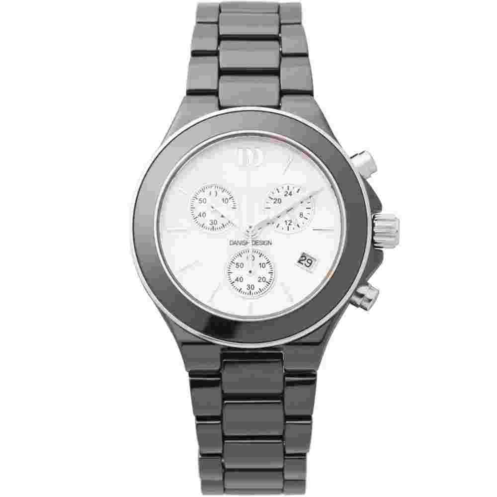Danish Design IV63Q874 White Dial Chronograph Ceramic Quartz Women's Watch