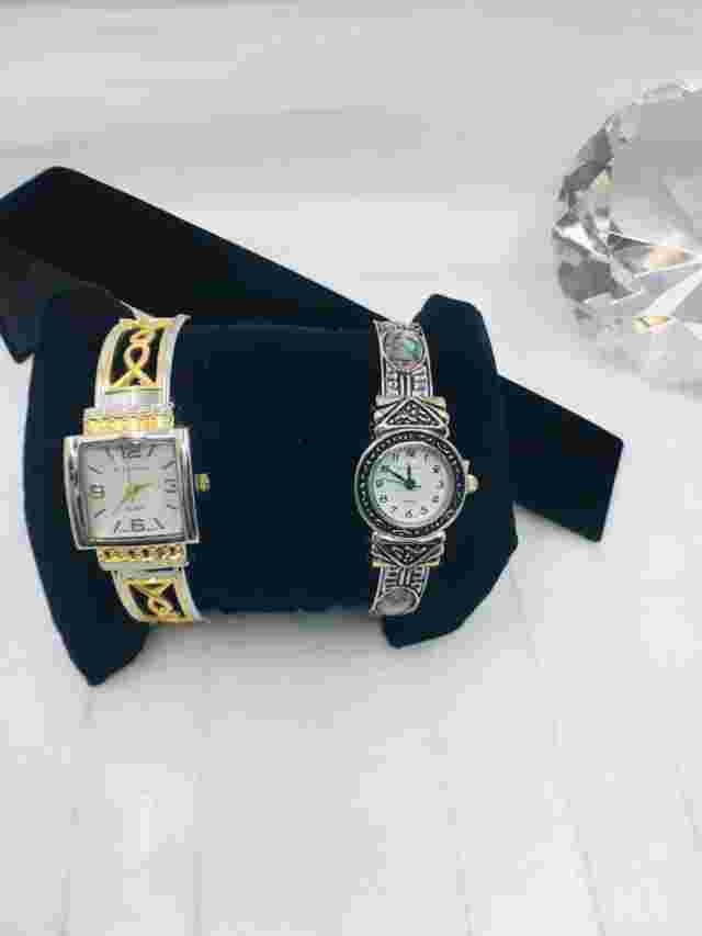 Lot of 2 Vintage Attention Bangle Bracelet Style Ladies Watch NO BATTERIES