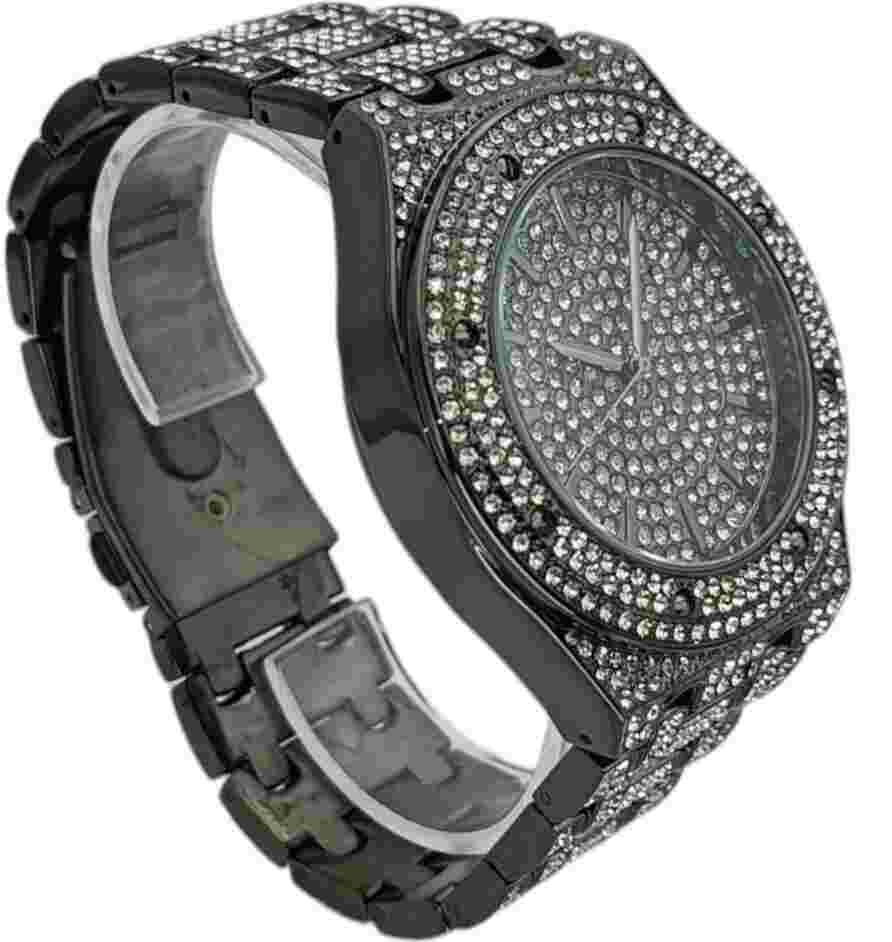 NY London Men's Watch Fashion Dress Diamond  Black for Men's Analog Quartz
