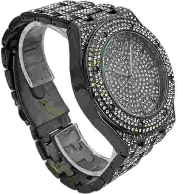 NY London Men's Watch Fashion Dress Diamond  Black for Men's Analog Quartz
