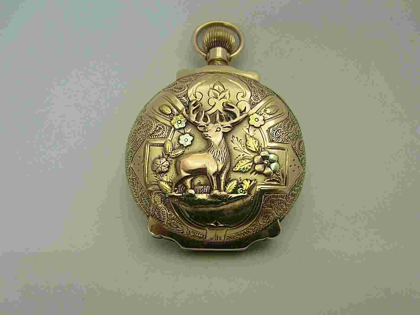 Vintage 1884 Illinois Solid 14k Tricolor Gold Pocket Watch Running 70.2 grams