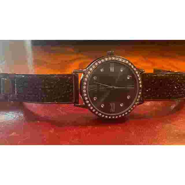 Women's 35mm Gun Metal Tone INC Watch, Crystal Accents