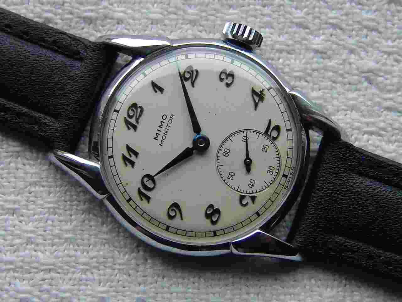 MEN'S WWII ERA vintage MIMO MONITOR Otto Graef  good condition WRISTWATCH
