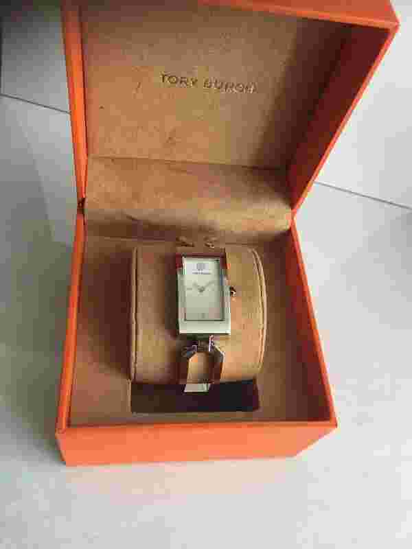 Tory Burch TRB2010 Buddy Silver Stainless Steel 19mm X 35mm Bangle Watch