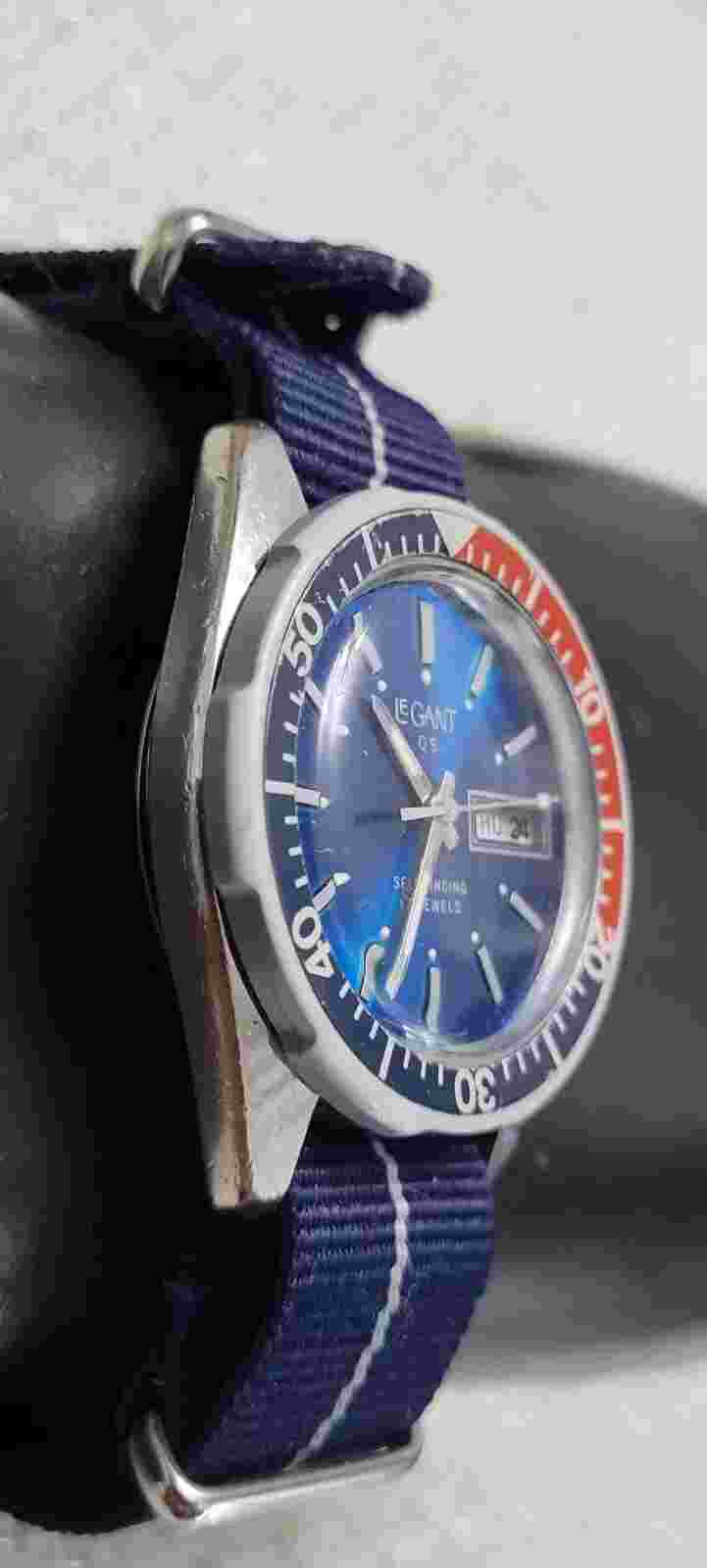 Rare 60s LeGant Pepsi Dial 17 Jewels  5026a Japan Movement Men Automatic Watch