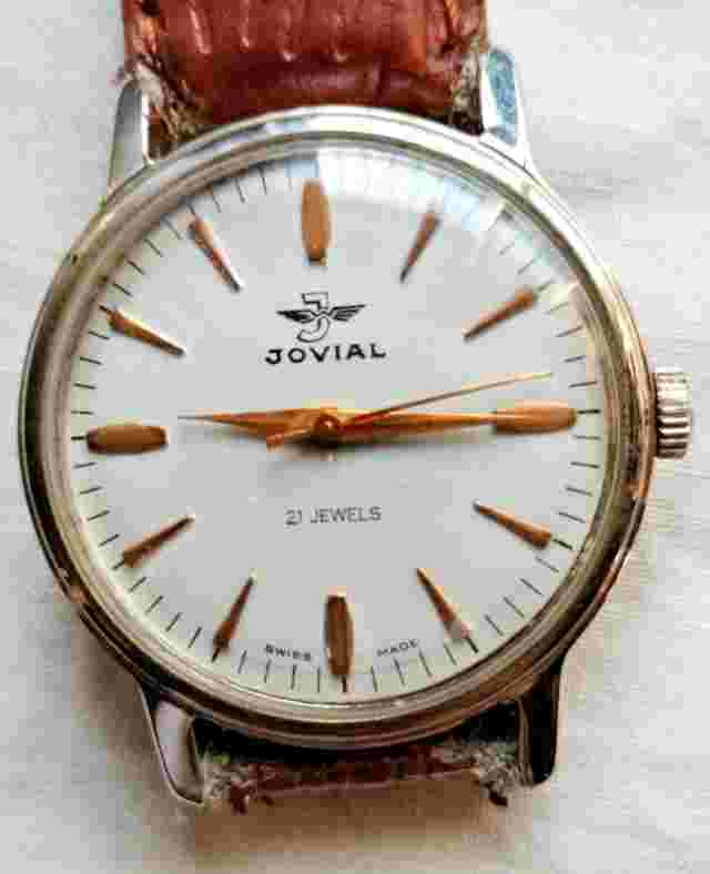 Jovial 21 Jewels Swiss made White Colour Dial Handwinding Wristwatch Vintage