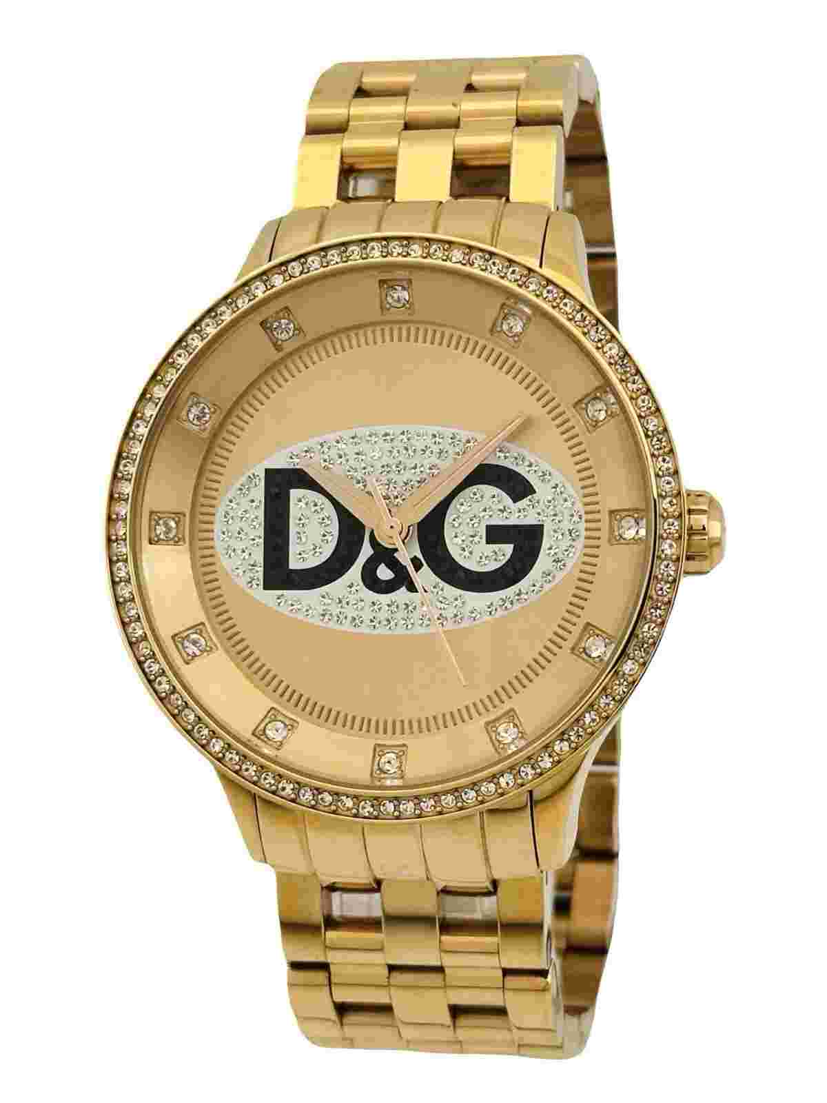 D&G Dolce & Gabbana DW0847 Ladies Stone Bezel Rose Gold Prime Time Stones Watch