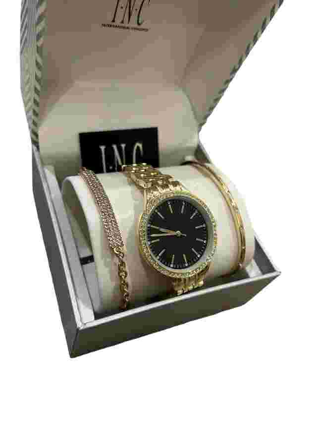 INC GOLD WATCH BRACELET SET 36 MM Box Set Gifts Womens Watch Bracelet Set New