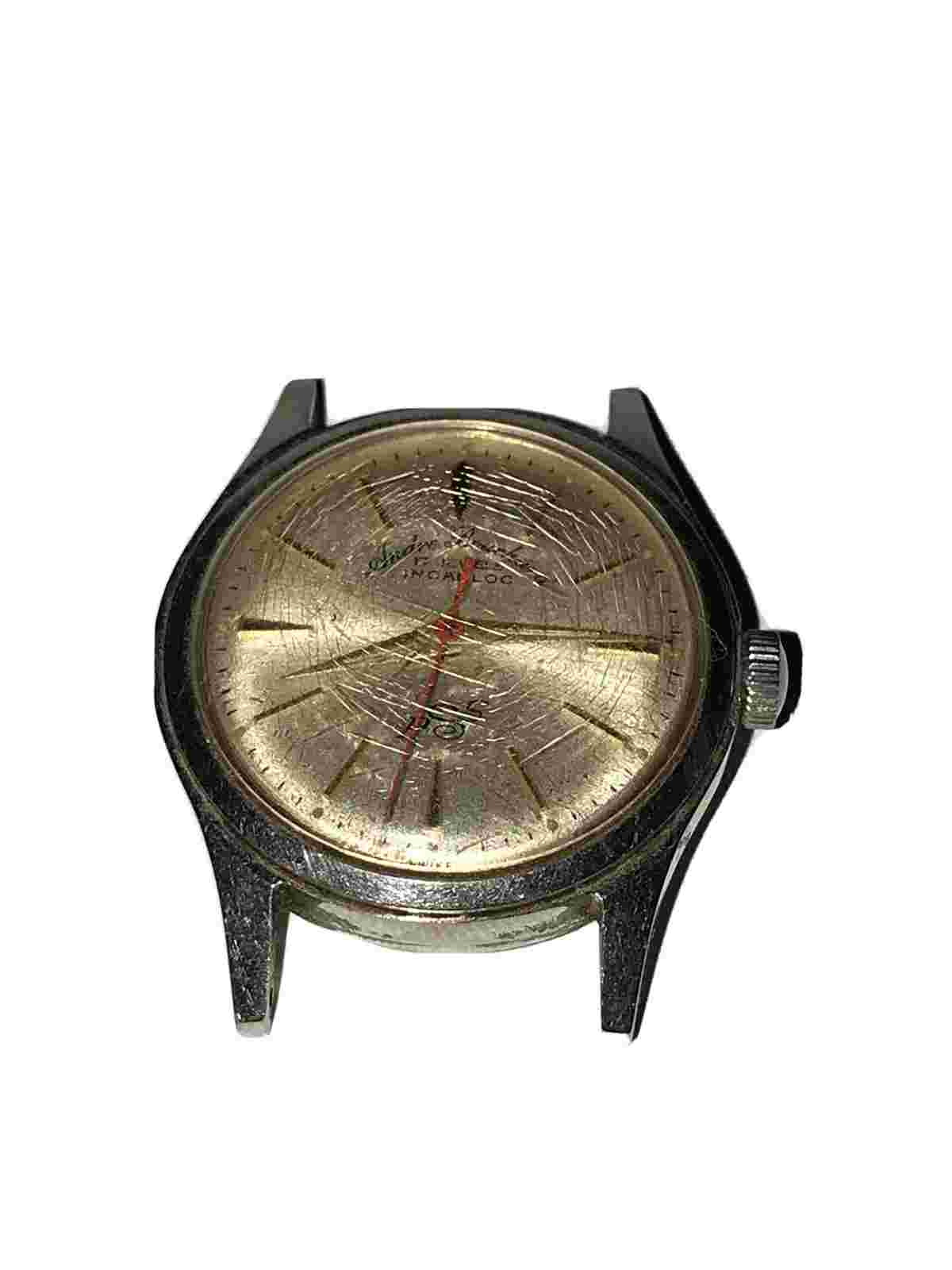 Vintage Original SILVERTONE Andre Bouchard 17 JEWELS Watch -Running & Needs Band