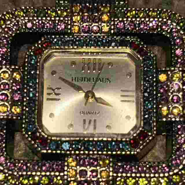 Heidi Daus Art Deco Swarovski Crystal Face Watch - No Strap - May Need Battery