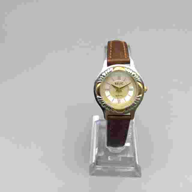 Relic Southwest Watch Women 27mm Silver Gold Tone Brown Leather Band New Battery
