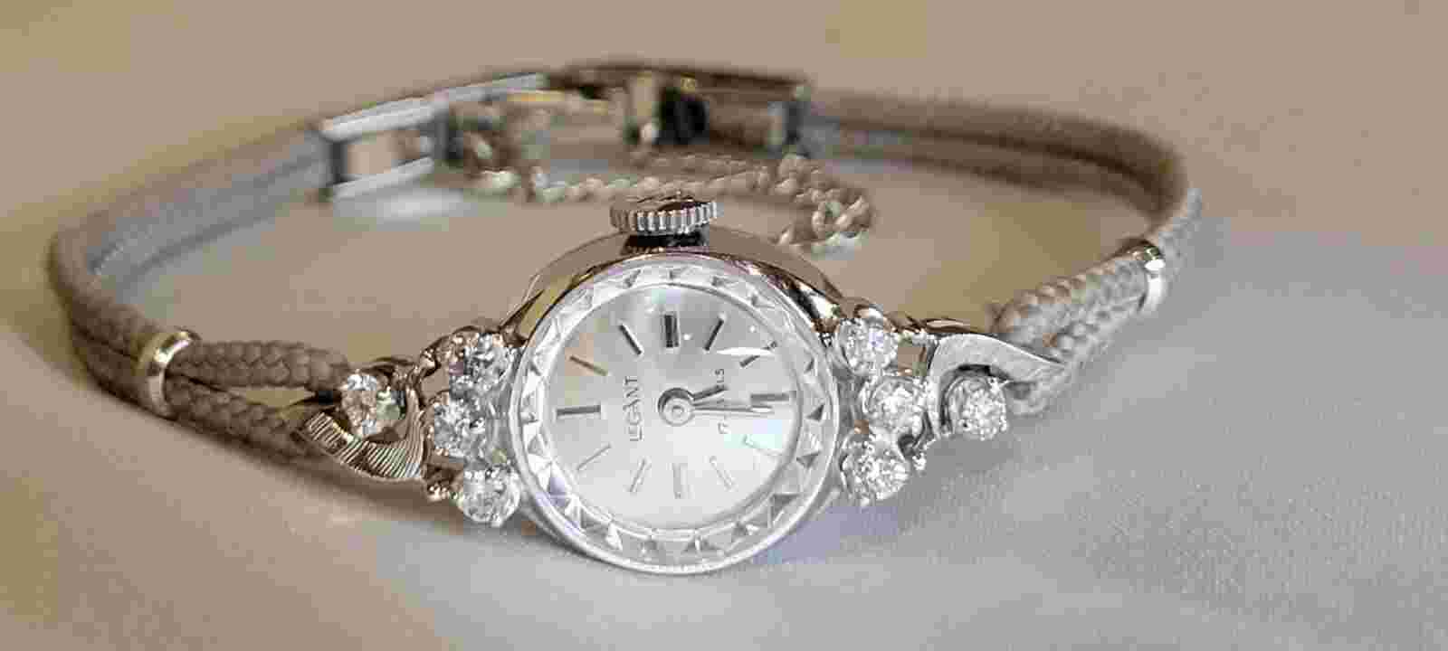 14k White Gold Diamond Watch By LeGant