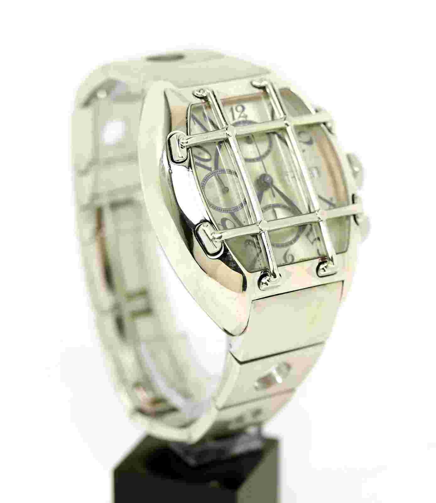 Van Der Bauwede Quarterback Sterling Silver Hefty Chronograph Wrist Watch