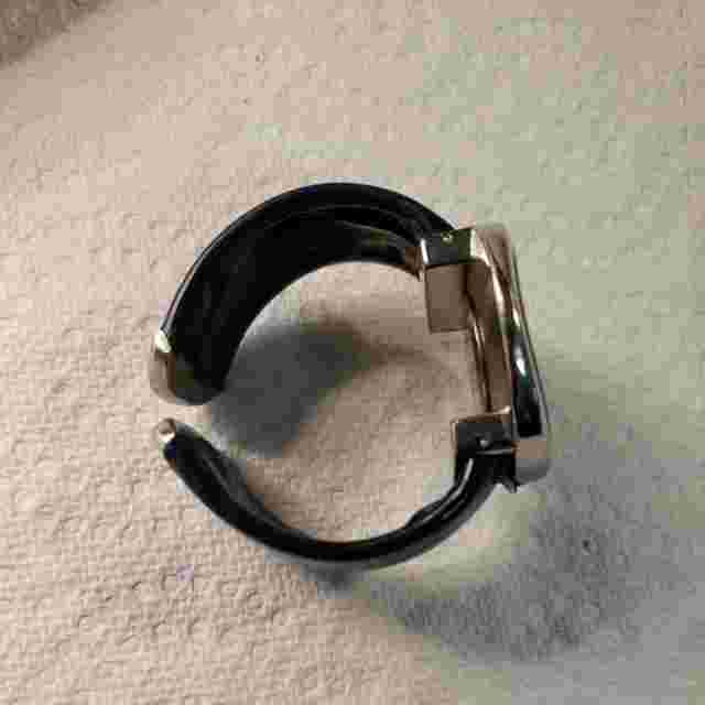 Magna Wristwatch Silver Tone Blue Cuff Band Water Resistant Oval Shape