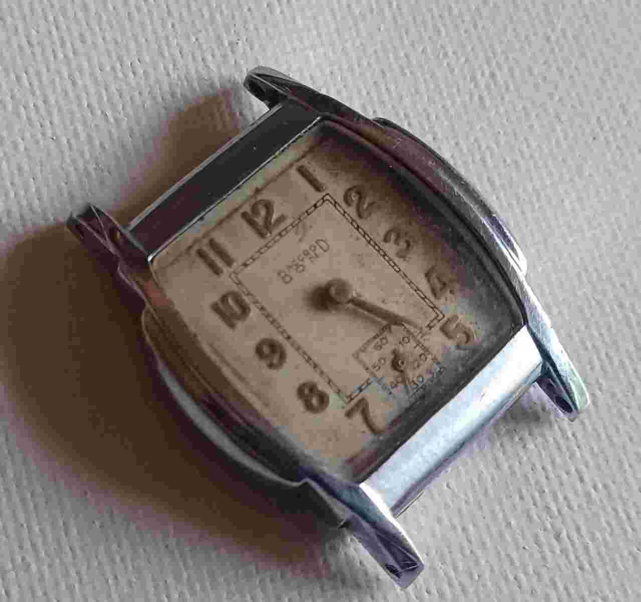 Art Deco Mens Vintage Watch Accro Bond Great Stepped Case And Dial