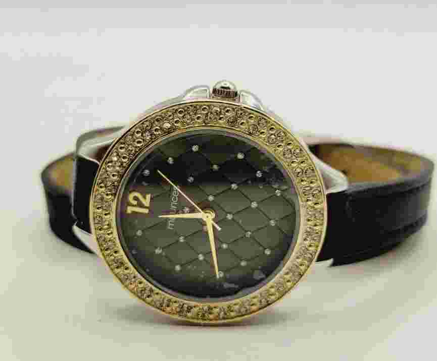 Maurices Watch Wrap Around Band Rhinestone Accent Round Silver Tone Face