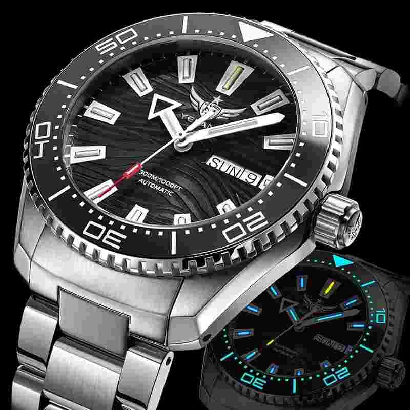 YELANG Men Diver Watch Military Automatic Wristwatch Sport Luminous 30ATM SW220
