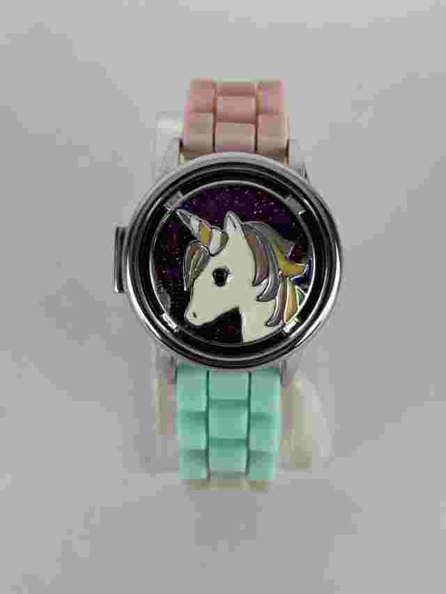 Limited Too Unicorn Spinner 38mm Silver Tone Quartz Watch w/Buckle Band &Battery
